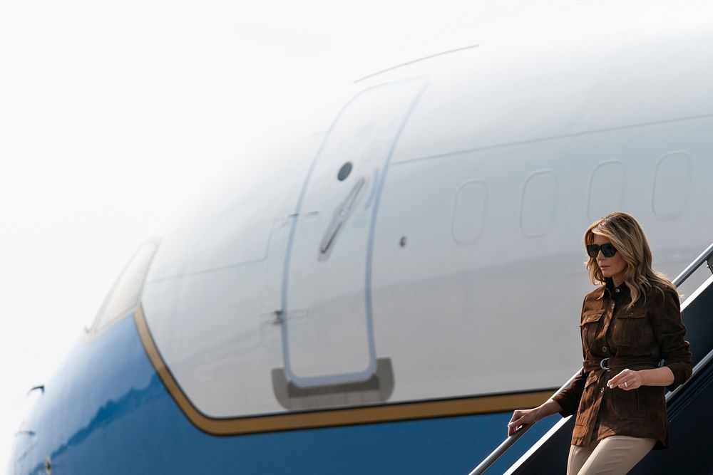 The First Lady Travels to New HampshireFirst Lady Melania Trump disembarks Bright Star at Manchester–Boston Regional Airport…