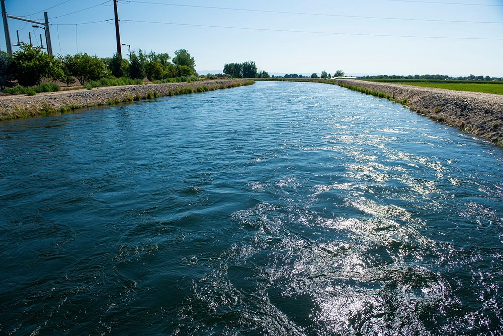 The New York Canal on Cloverdale Road near E. Hubbard Road in Boise, Idaho. The canal diverts water from the Boise River to…