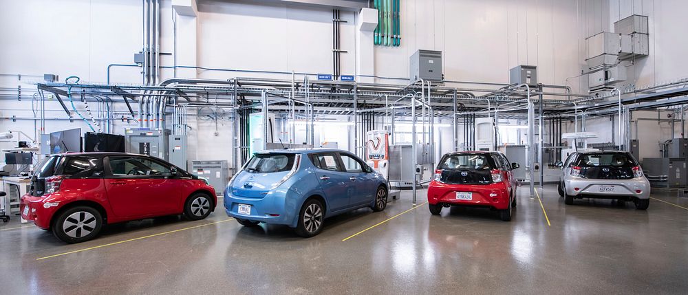 At National Renewable Energy Laboratory, EV vehicles in the Optical Characterization (OCL) and Thermal Systems lab in the…