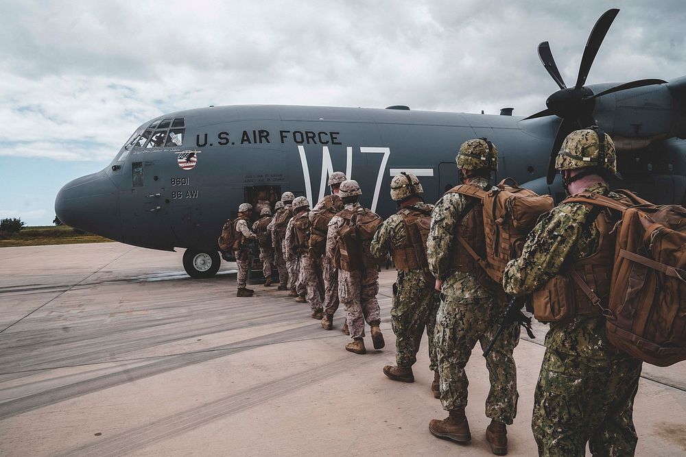 U.S. Marines with Fleet Anti-terrorism Security Company, Europe (FASTEUR), U.S. Navy Sailors Explosive Ordnance Disposal…