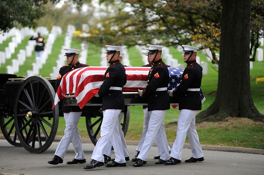 Marine Corps body bearers at Arlington