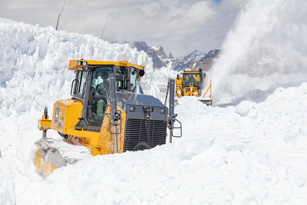 Plowing Beartooth Highway 2021 by Jacob W. Frank. Original public domain image from Flickr