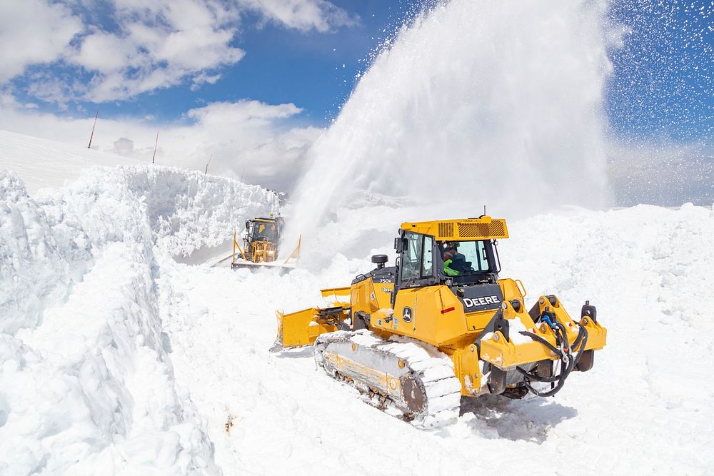 Plowing Beartooth Highway 2021 by Jacob W. Frank. Original public domain image from Flickr