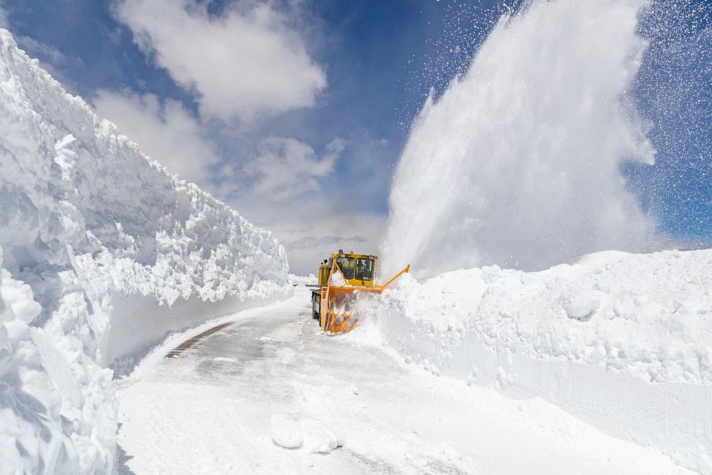 Plowing Beartooth Highway 2021 by Jacob W. Frank. Original public domain image from Flickr