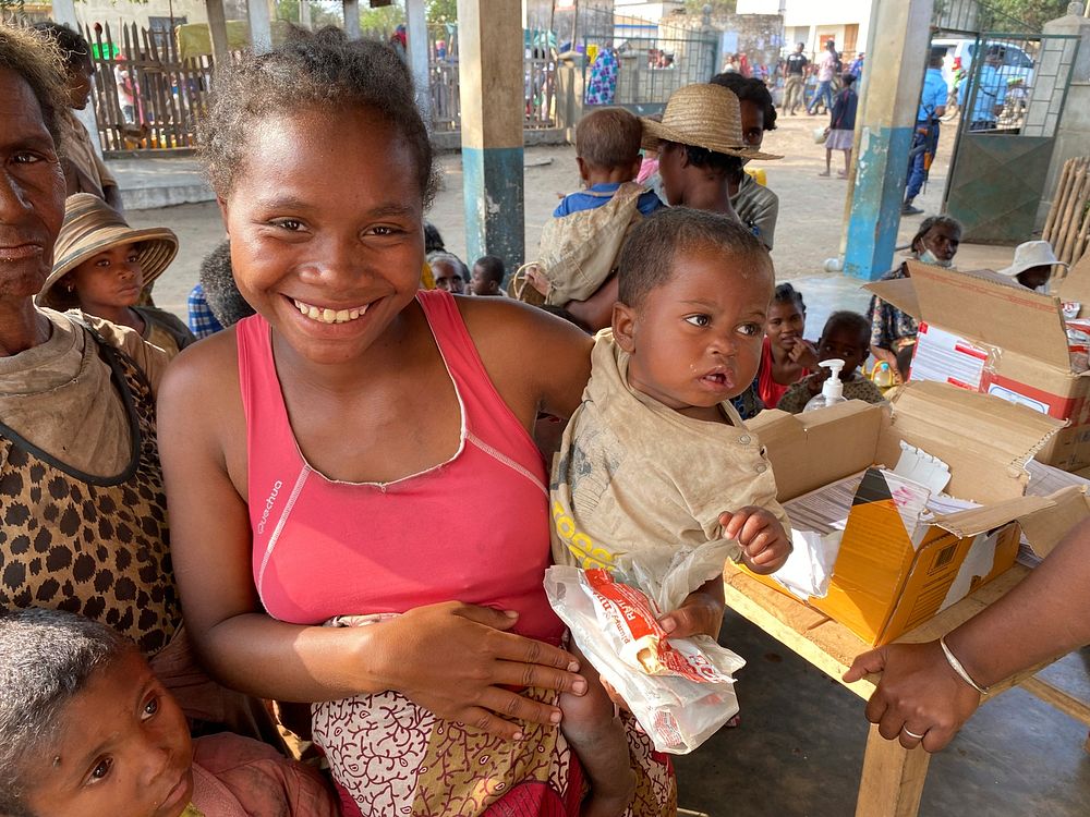 Assistance in Southern Madagascar - Mitigating malnutrition. Good news, he&rsquo;s healthy!Augustine got great news when she…
