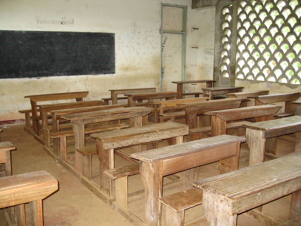 A classroom in Cameroon. Original public domain image from Flickr