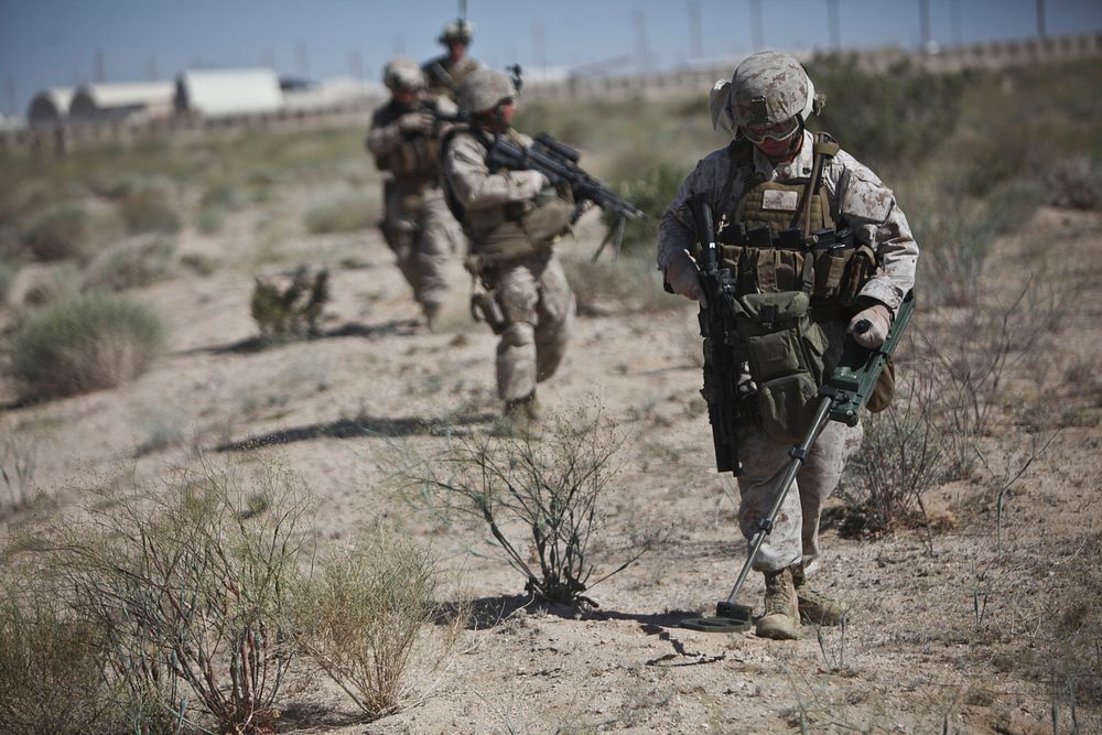 RCT-5 Marines "search" for IEDs during Enhanced Mojave Viper