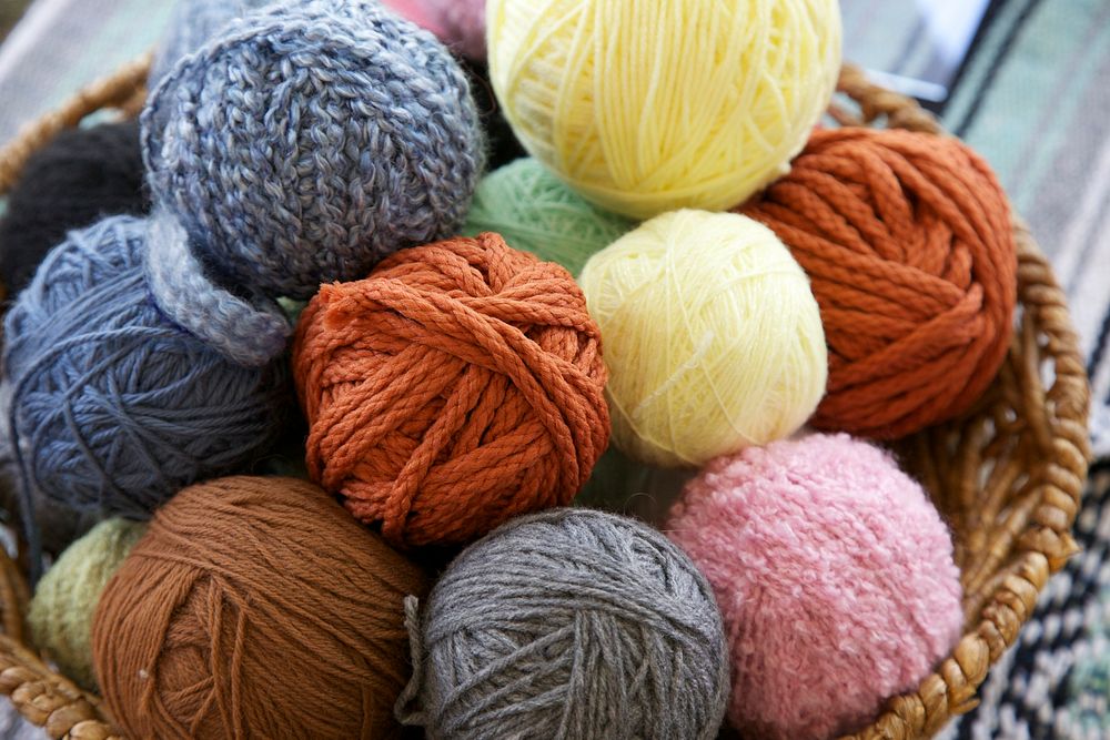 Colorful yarns. Original public domain image from Flickr