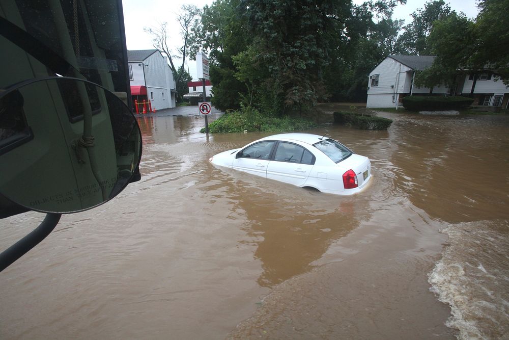 Car has flood damage from Hurricane Irene. Original public domain image from Flickr