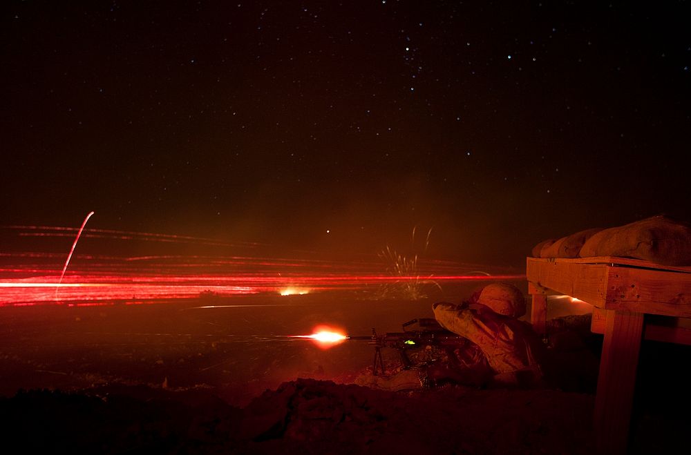 Mojave Viper training - Tracer rounds light the sky