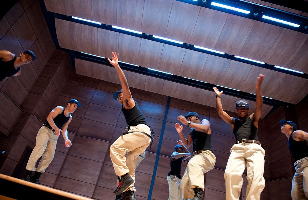 Cadets perform in a cadet talent show Friday, March 30, 2012, at the U.S. Coast Guard Academy in New London, Conn. The Cadet…