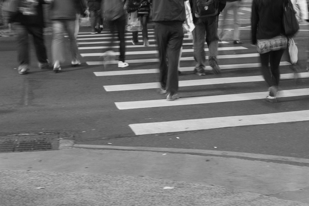 Pedestrians on zebra crossing. Free public domain CC0 photo.