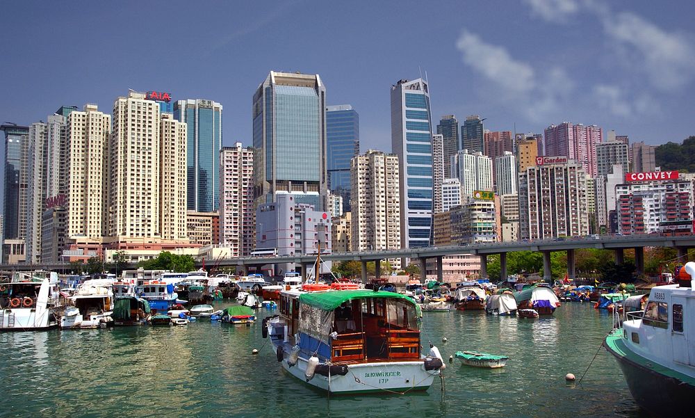 Typhoon Shelter in Hong Kong. Original public domain image from Flickr
