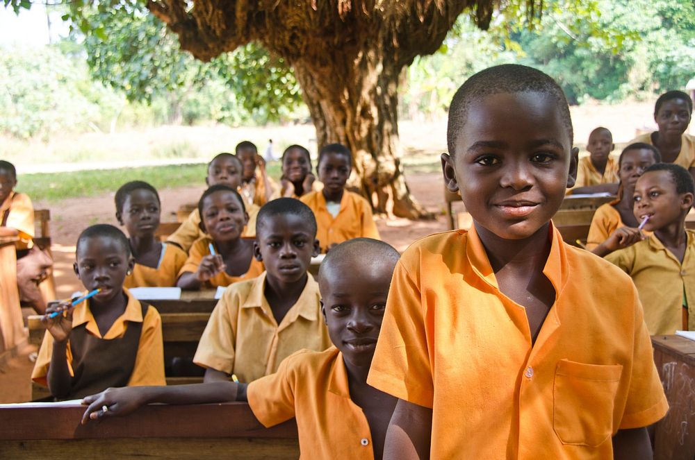 Ghana school under the trees. School under the trees in the Northern Region Ghana. (USAID/A. Kauffeld). Original public…
