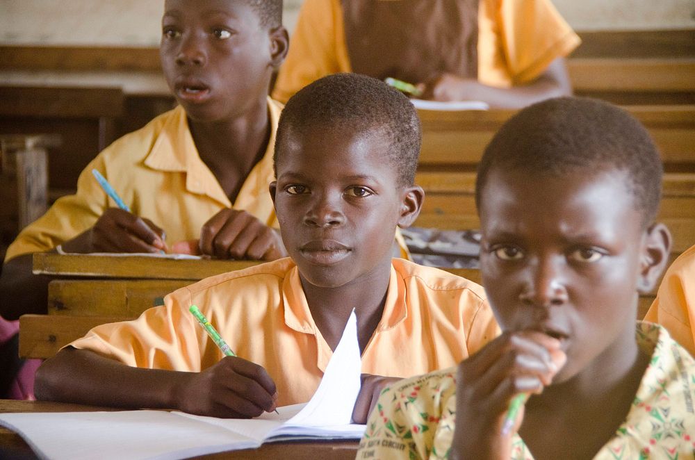 Ghana school children. School children during English class in Accra, Ghana. (USAID/A. Kauffeld). Original public domain…