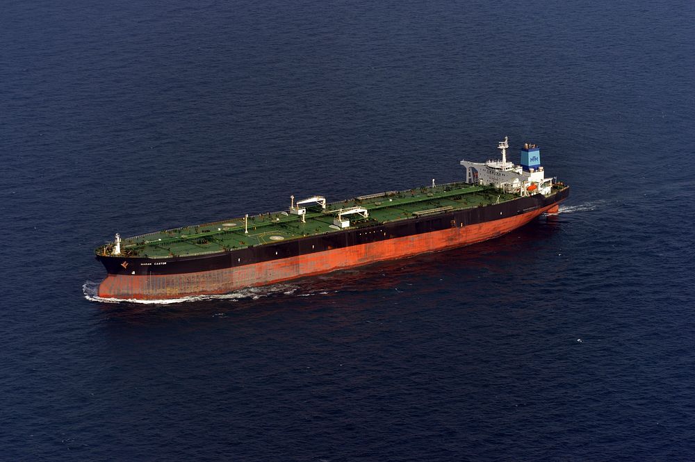 The oil tanker Maran Castor is under way in the Arabian Sea Dec. 11, 2012, during exercise Lucky Mariner 13.