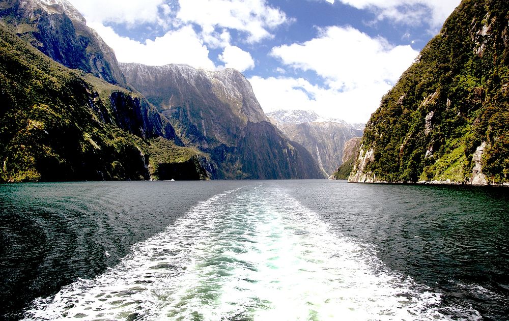On boarding at Milford Sound. Original public domain image from Flickr