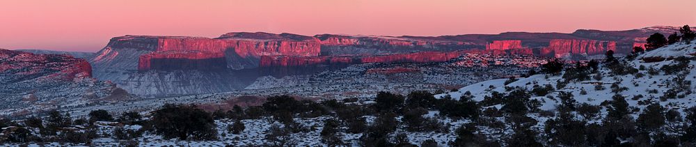 Cliff Alpenglow. Original public domain image from Flickr