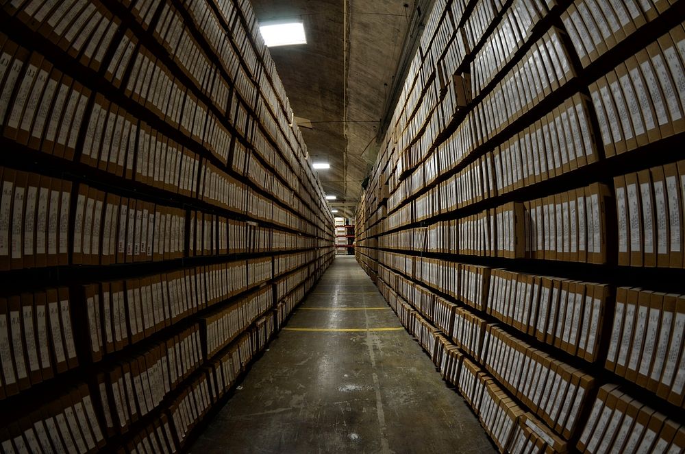 Rock Core Lab ShelvesThousands of boxes of rock core samples are stored like books on a shelf at the USGS Core Research…