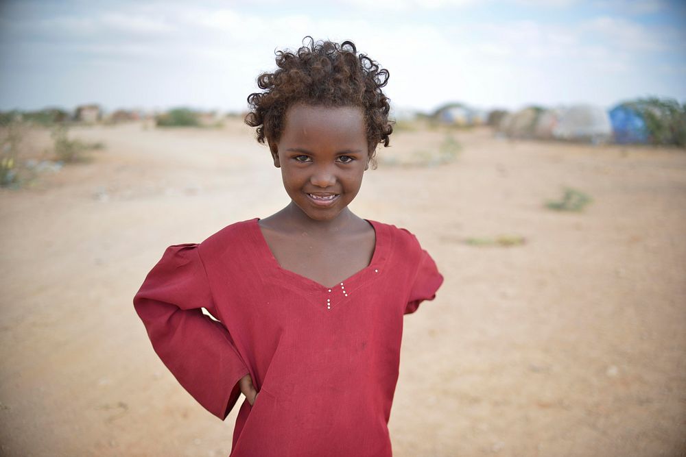 A girl stands in an IDP camp on the outskirts of Belet Weyne on February 20.