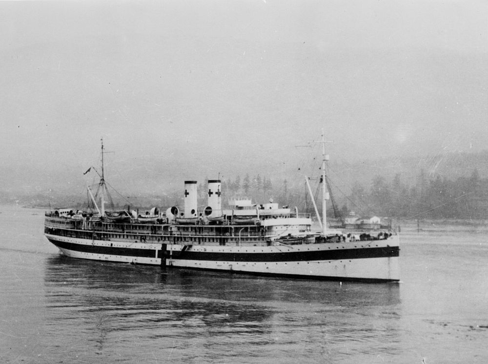 USS Mercy entering Vancouver Harbor, 08/05/1921. Original public domain image from Flickr