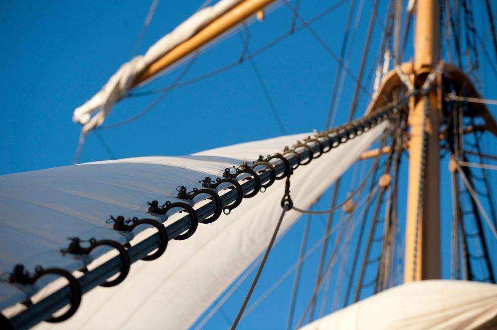 ATLANTIC OCEAN -- Crewmembers and officer candidates man their sail stations aboard Coast Guard Cutter Eagle March 9, 2013.…