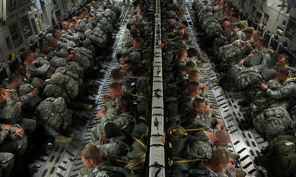 U.S. Army paratroopers with the 3rd Battalion, 319th Field Artillery Regiment, 1st Brigade Combat Team, 82nd Airborne…