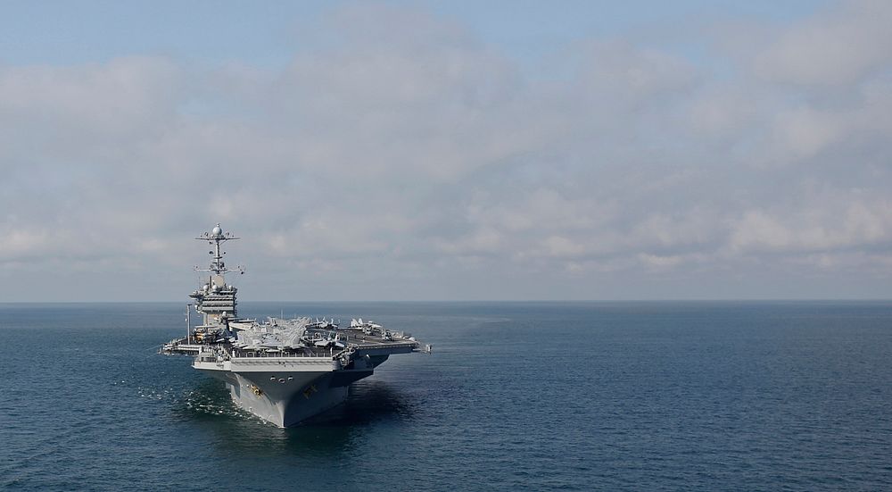 The aircraft carrier USS Harry S. Truman (CVN 75) transits the Mediterranean Sea Aug. 5, 2013.