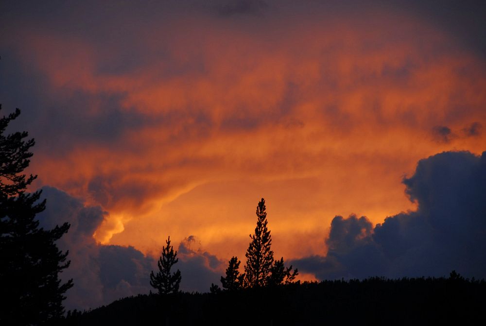 Sunset over Druid Complex Fire Camp. Original public domain image from Flickr