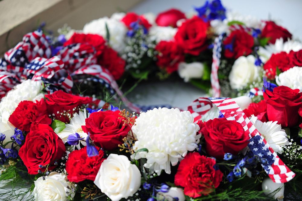 Veterans Day wreath laying. Original public domain image from Flickr