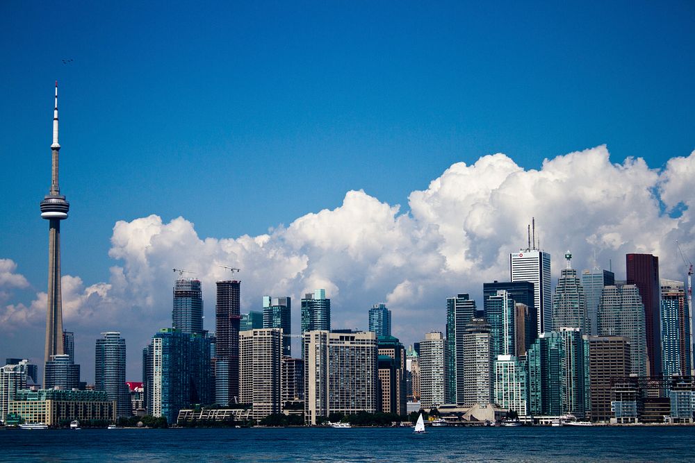 Toronto downtown from Toronto Islands, Canada. Free public domain CC0 photo.