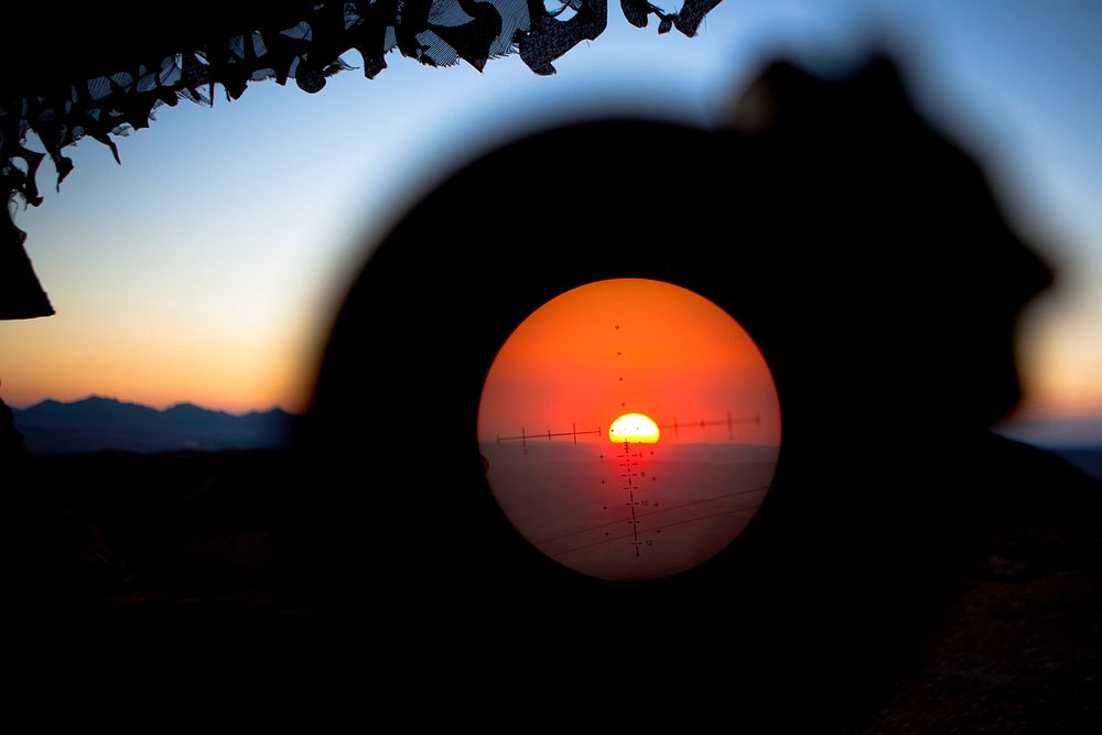A view from Observation Post Athens in Helmand province, Afghanistan, as the sun sets Nov. 28, 2013.