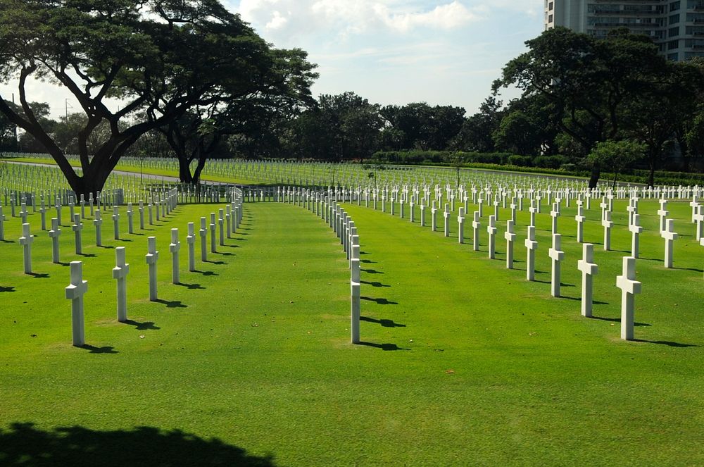 Crosses Mark 17,000 American and Filipino Dead at the American Cemetery in Manila.