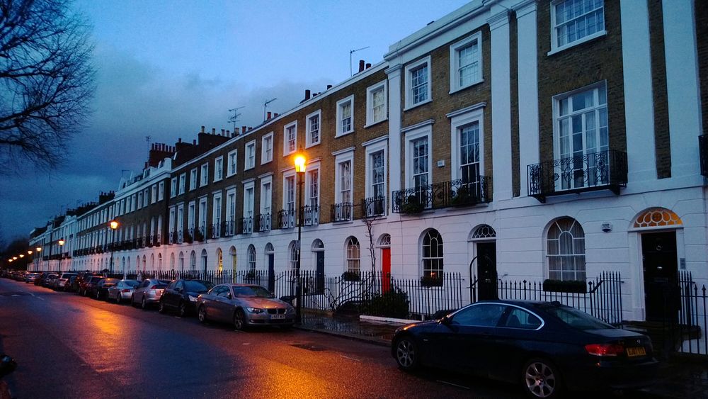 Row of houses in Islington London.