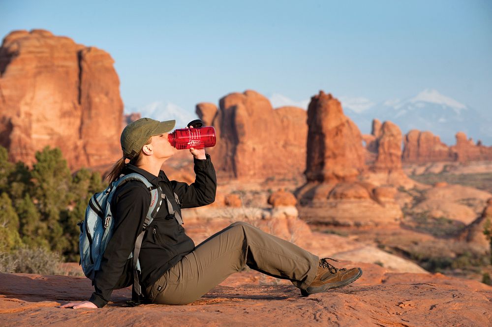 Arches in the high desert. It's vital to stay hydrated, especially when doing any strenuous activities.Credit: NPS/Neal…