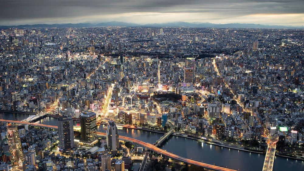 Tokyo city aerial view. Free public domain CC0 photo.