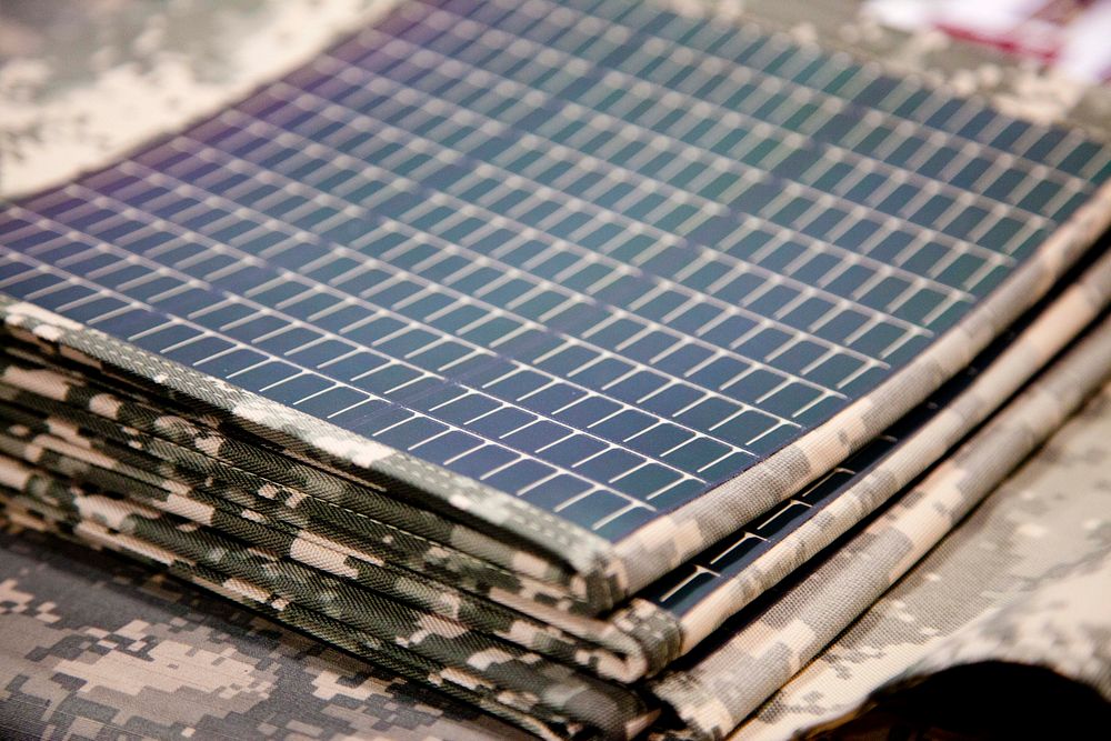 Military portable solar panels. Original public domain image from Flickr