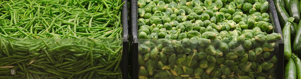 Brussel sprouts and other produce at a grocery store in Fairfax, Virginia, on March 3, 2011. USDA Photo by Lance Cheung.…