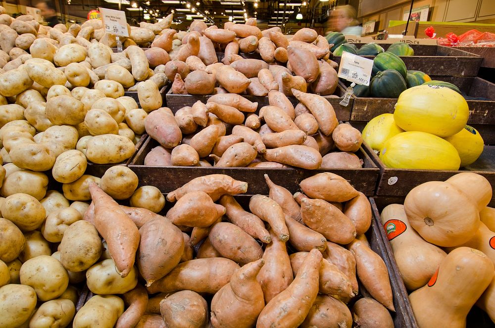 Potatoes in the produce section at a grocery store in Fairfax, Virginia, on March 3, 2011. USDA Photo by Lance Cheung.…