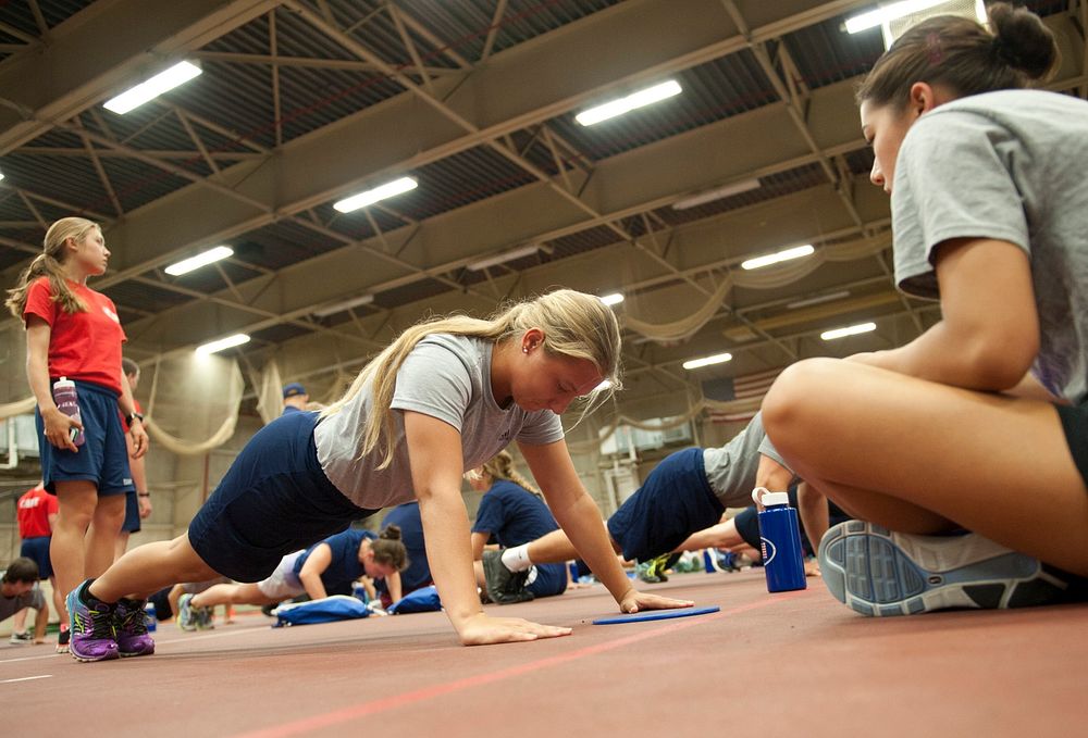 NEW LONDON, Conn. -- Participants in the U.S. Coast Guard Academy AIM Program (Academy Introduction Mission) test their…