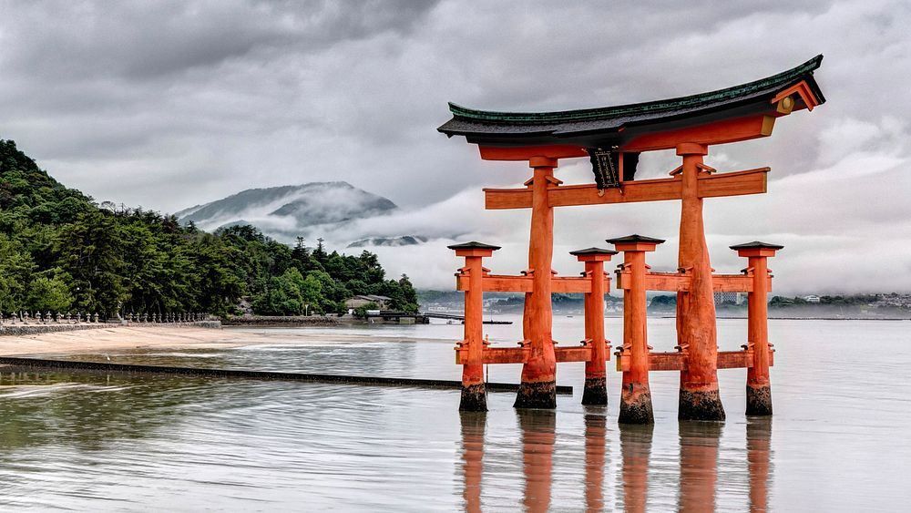 Itsukushima Shrine torii gate.