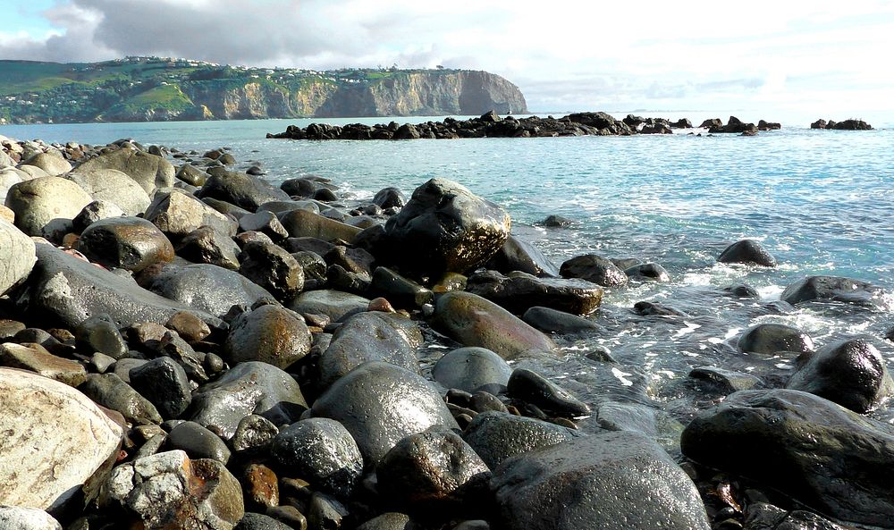 A rocky shoreline. Original public domain image from Flickr