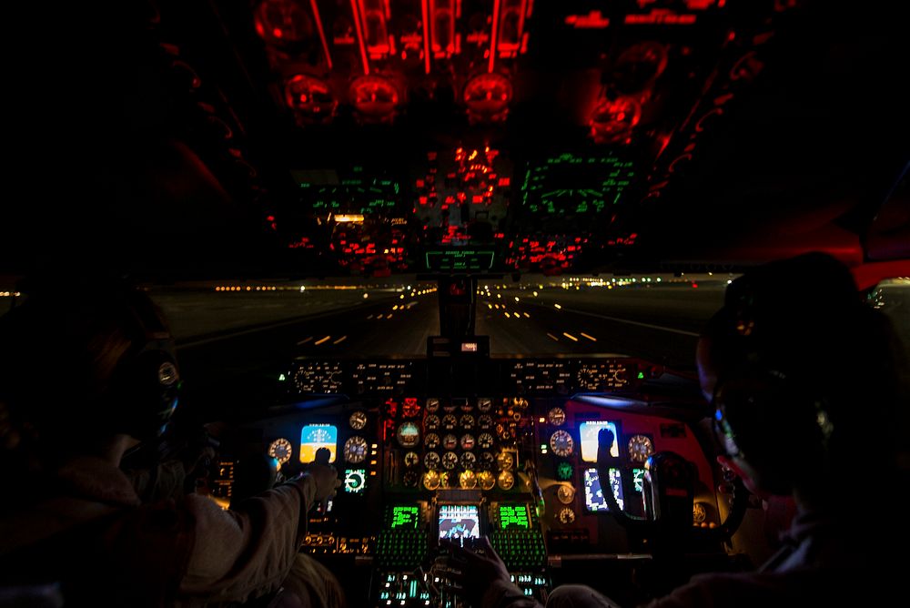 U.S. Air Force Maj. Gena Fedoruk, left, and 1st Lt. Marcel Trott, both KC-135 Stratotanker aircraft pilots with the 340th…