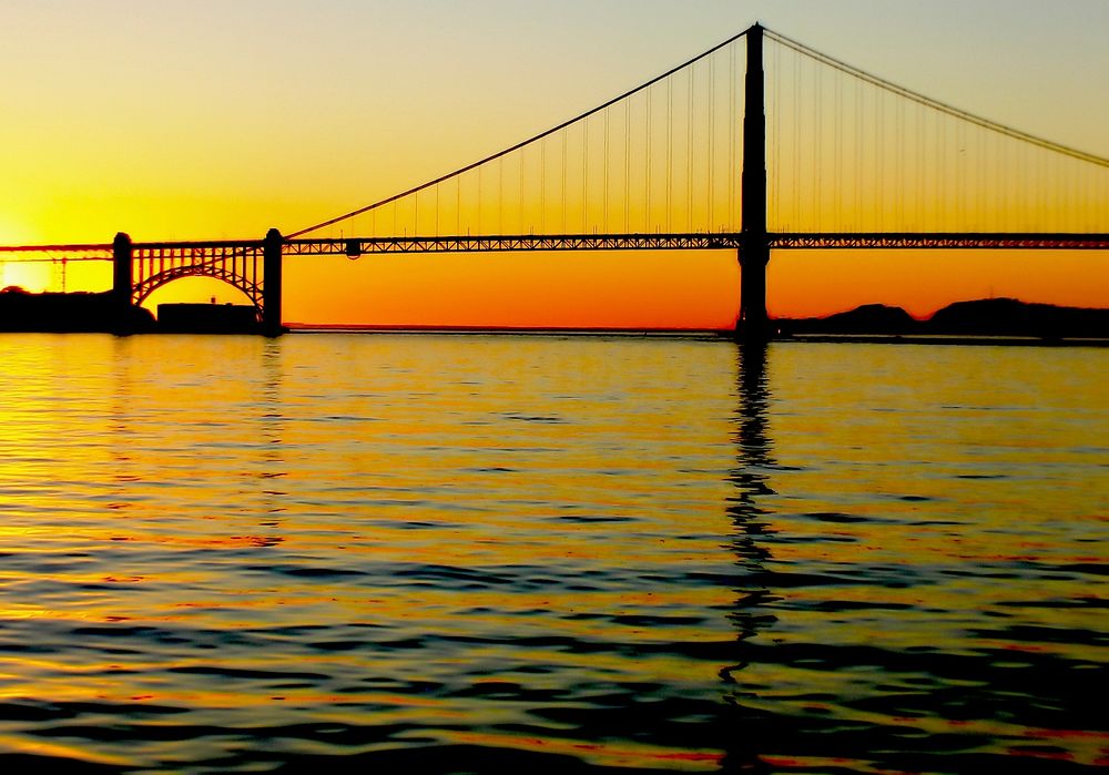 Sunset. Golden Gate Bridge.The Golden Gate Bridge is a suspension bridge spanning the Golden Gate strait, the mile-wide…