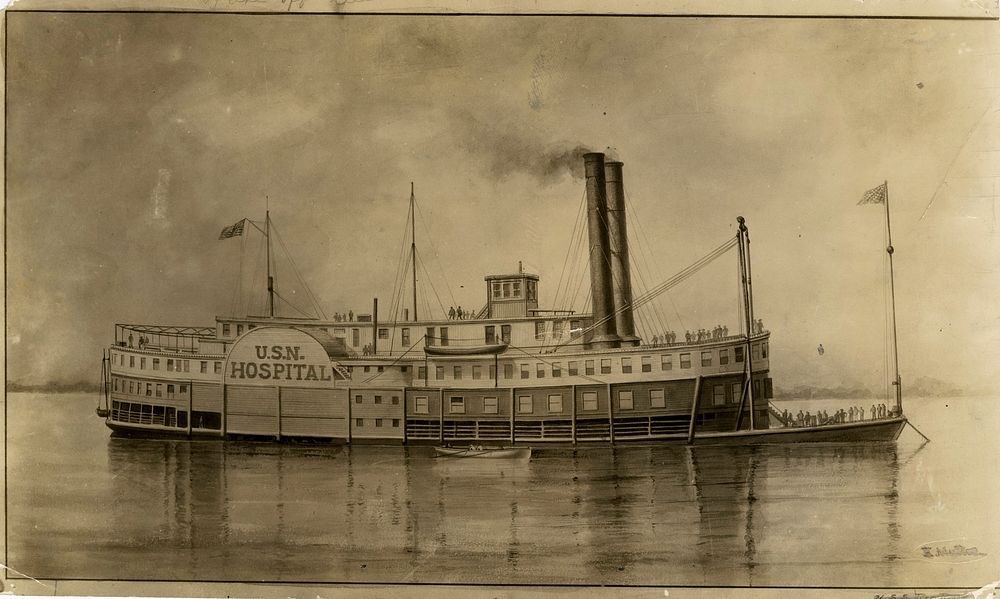 [Hospital ships. Transport of sick and wounded. Civil War][Illustration.] Red Rover. Original public domain image from Flickr