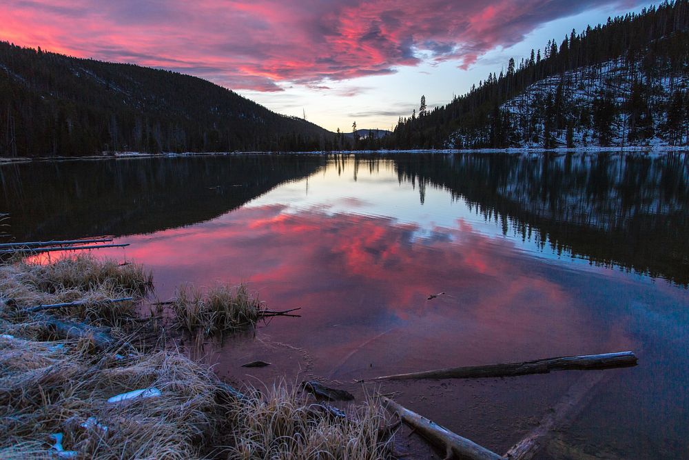 Sunrise at North Twin Lake. Original public domain image from Flickr