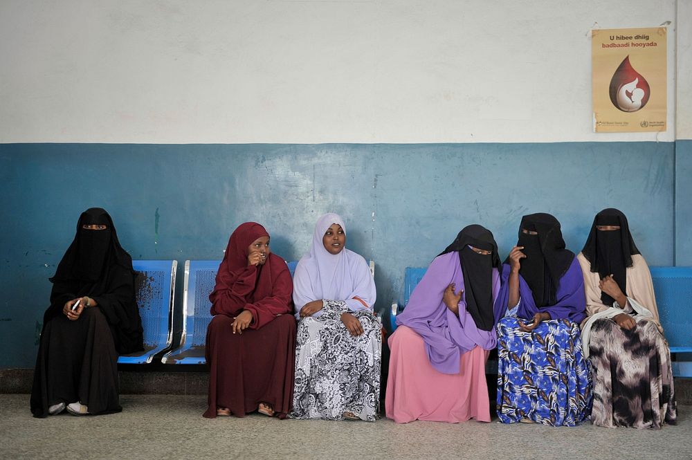 University students wait in Banadir hospital before receiving an HIV test on World Aids Day in the Somali capital of…
