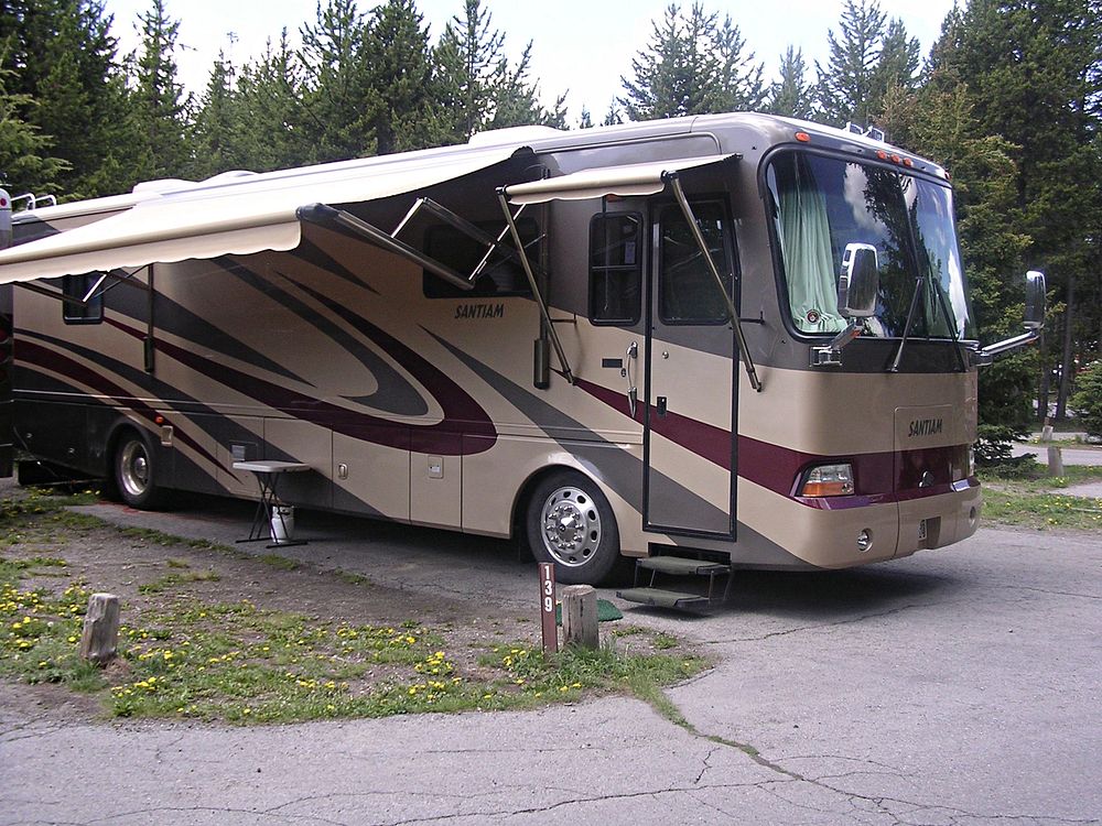 RVs at Fishing Bridge CampgroundBridge Campground Site. Original public domain image from Flickr