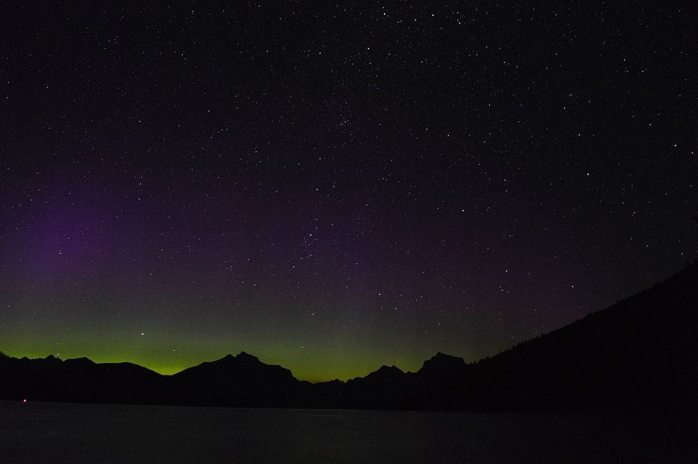 Northern Lights over Lake McDonald. Original public domain image from Flickr