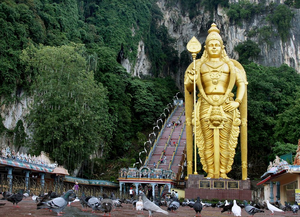 Batu Caves is a place where you should not miss on your next visit to Malaysia!. Original public domain image from Flickr